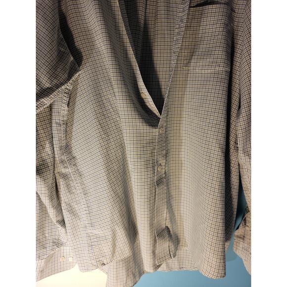 Clay Brooke Mens White/Blue Button Down Collared Dress Shirt Size 17 - 36/37 - Picture 5 of 8